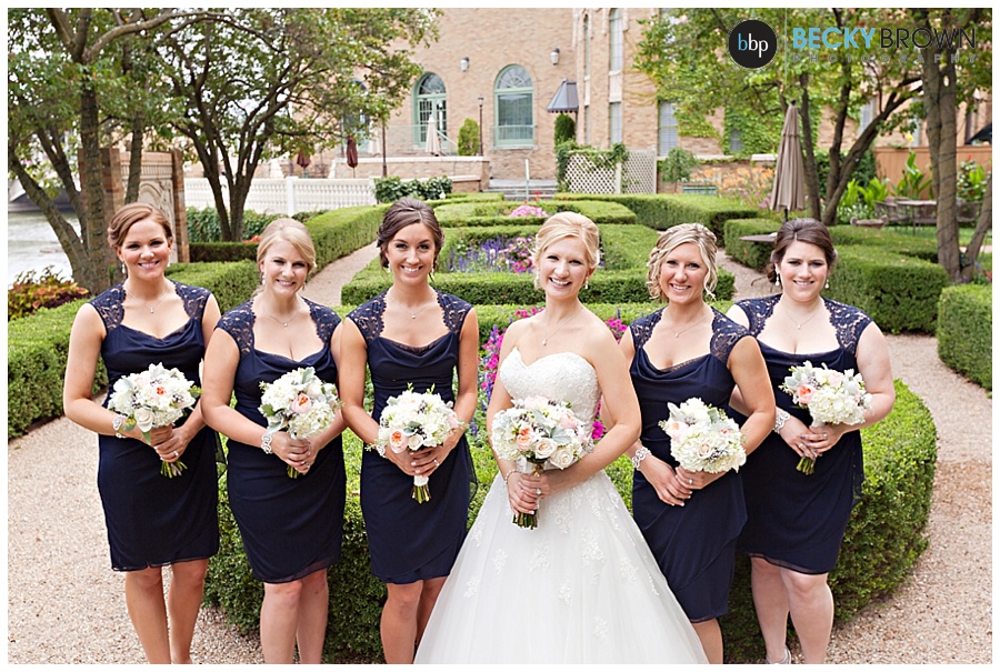 Navy and pink wedding hotel baker