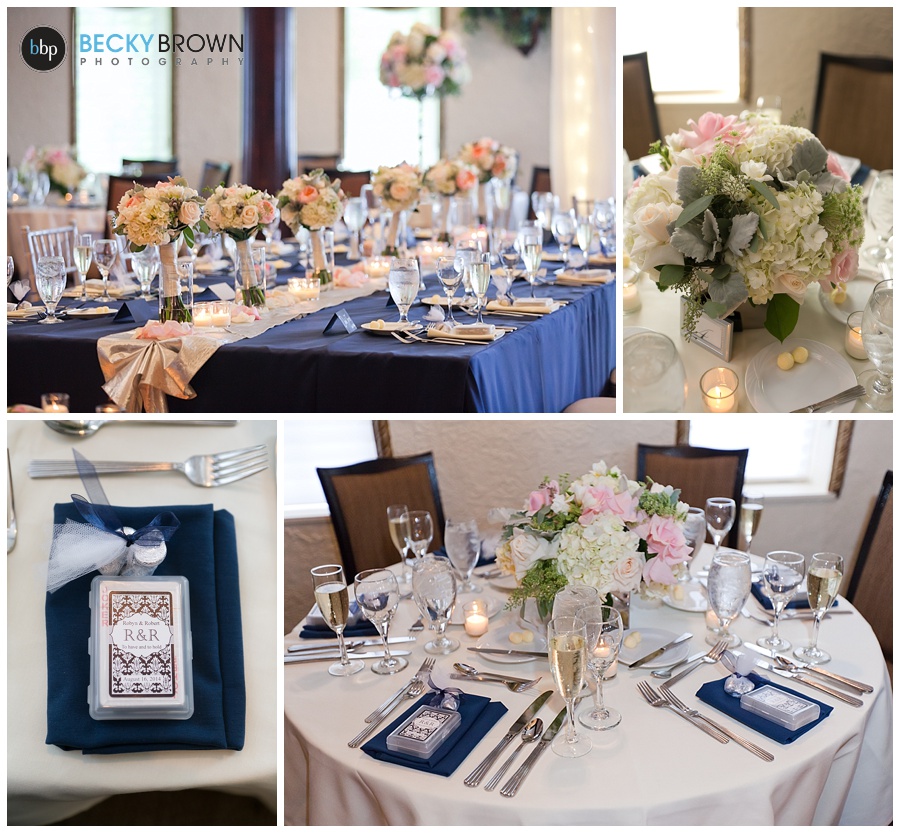 Navy and pink reception