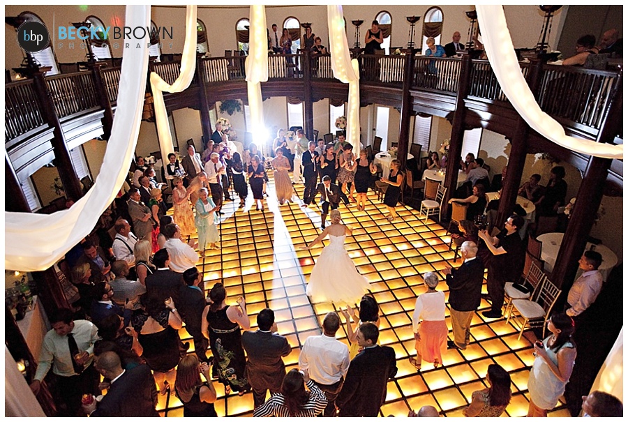 Hotel Baker light up dance floor wedding