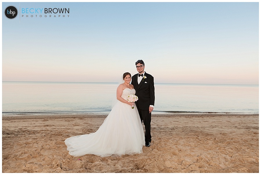 Sunset wedding photo chicago