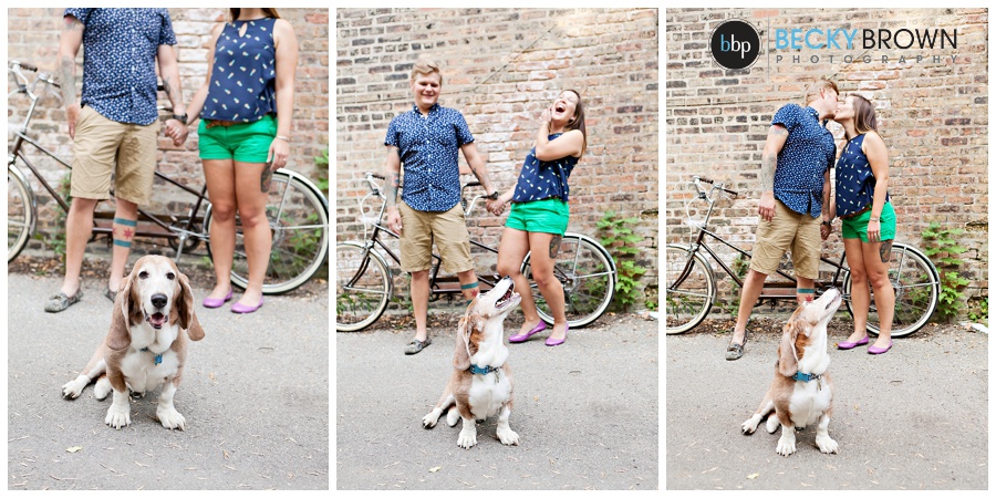 Engagement photos with dog