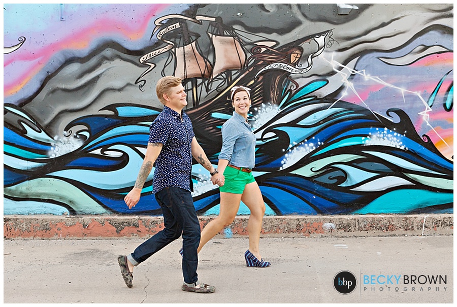 graffiti mural engagment photos chicago