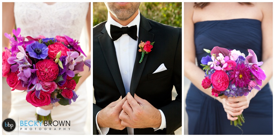 purple and pink wedding flowers