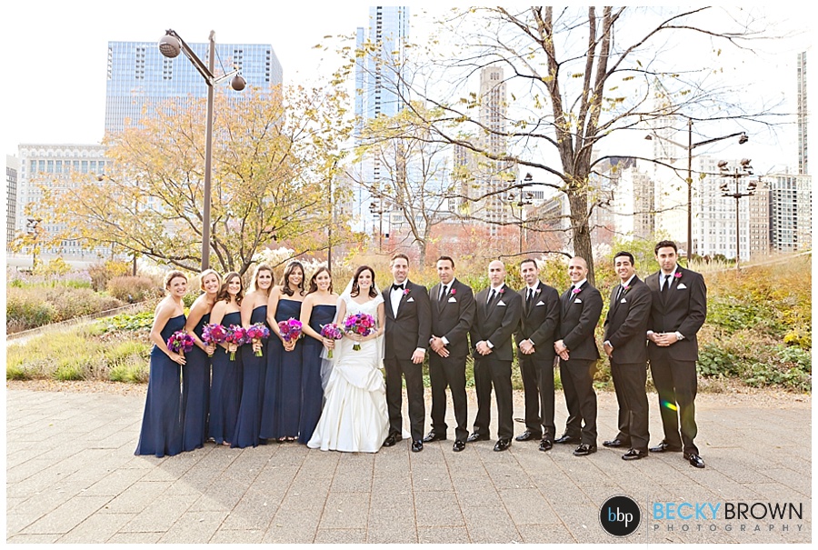 Navy and Pink wedding party