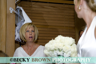 Her Mom's first time seeing her in the dress!