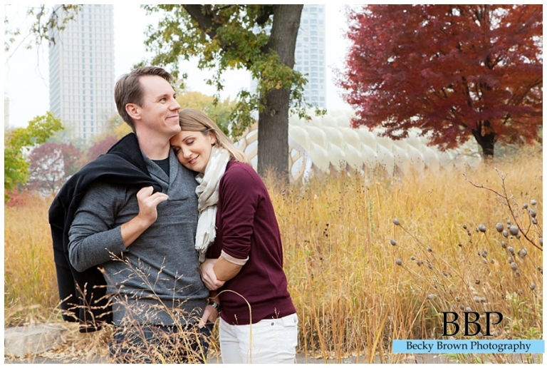 Fall engagement photos In Chicago