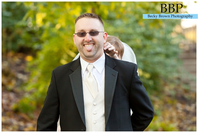 First look wedding photo